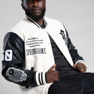 Spring Game Varsity Jacket- Cream